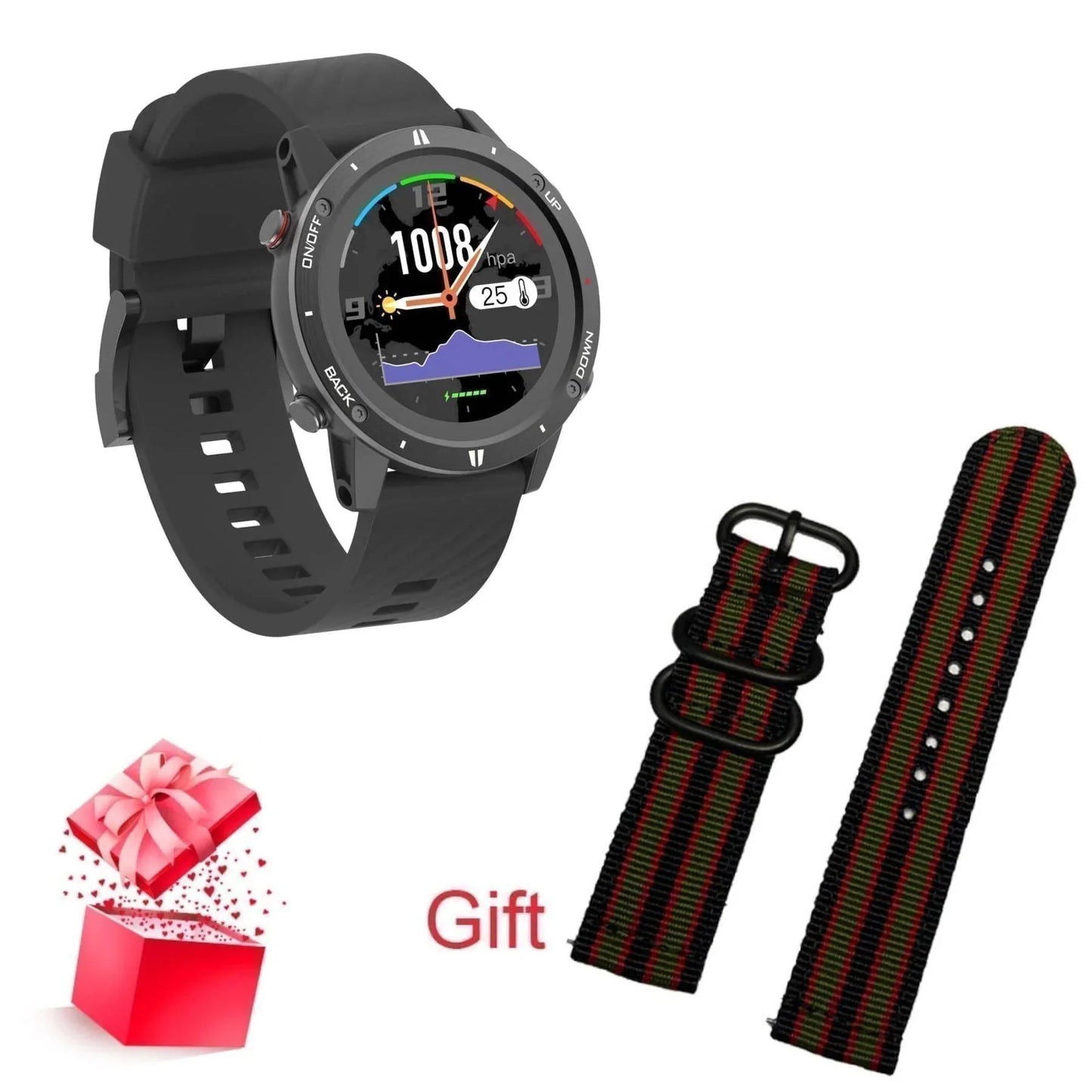 Adults' Outdoor GPS Sports Smartwatch with Heart Rate & Altimeter