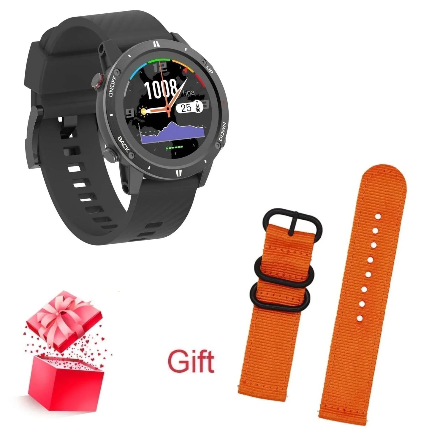 Adults' Outdoor GPS Sports Smartwatch with Heart Rate & Altimeter