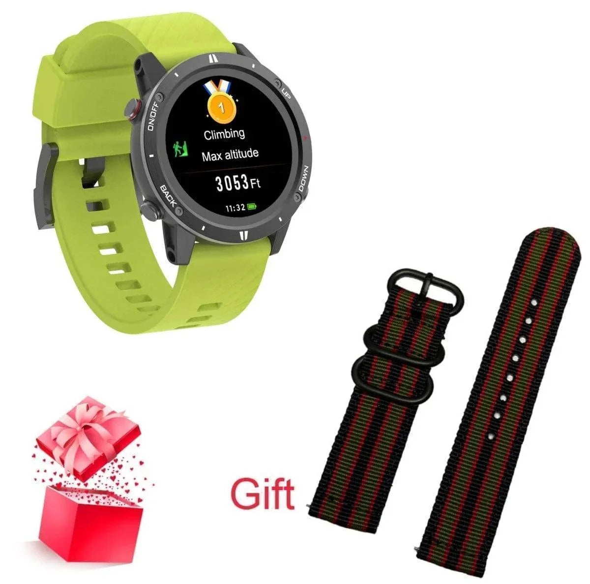 Adults' Outdoor GPS Sports Smartwatch with Heart Rate & Altimeter