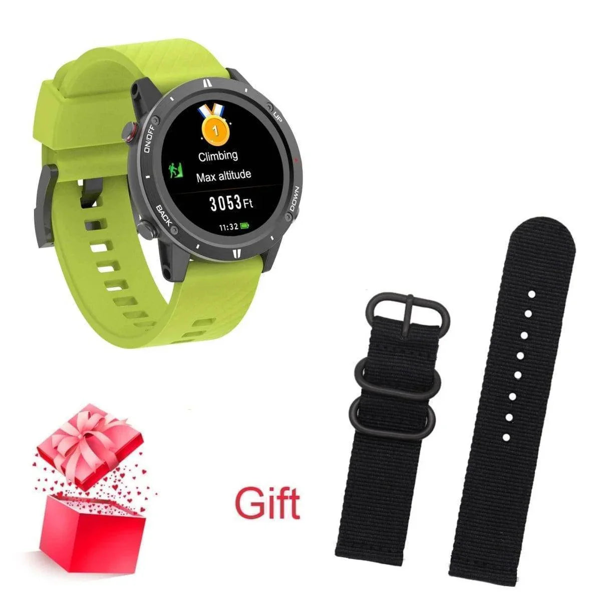 Adults' Outdoor GPS Sports Smartwatch with Heart Rate & Altimeter