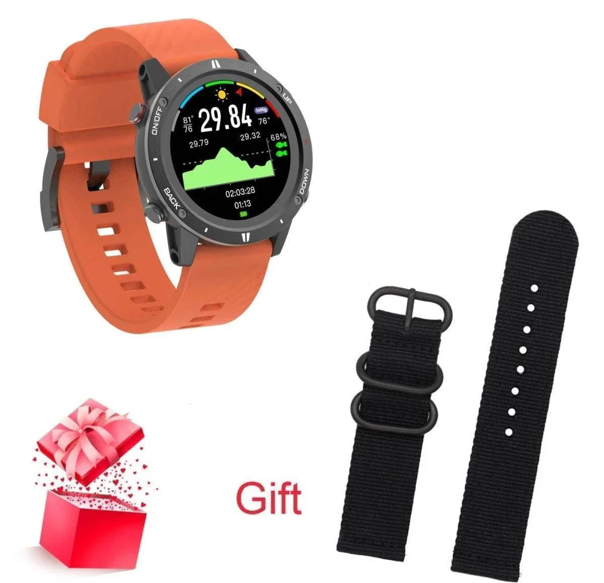 Adults' Outdoor GPS Sports Smartwatch with Heart Rate & Altimeter