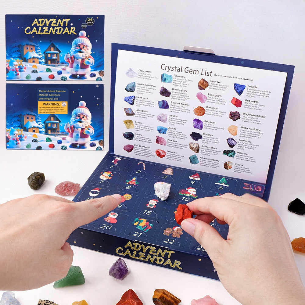 Advent Calendar - Countdown to Christmas with 24 Magical Crystals