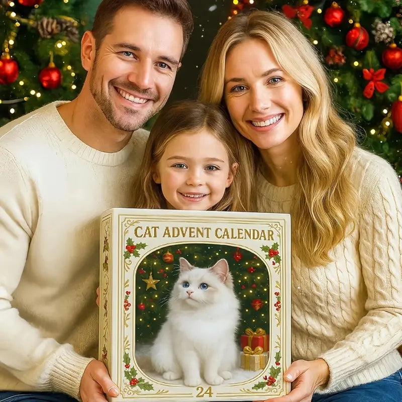 Advent Calendar with 24 Cheerful Cats