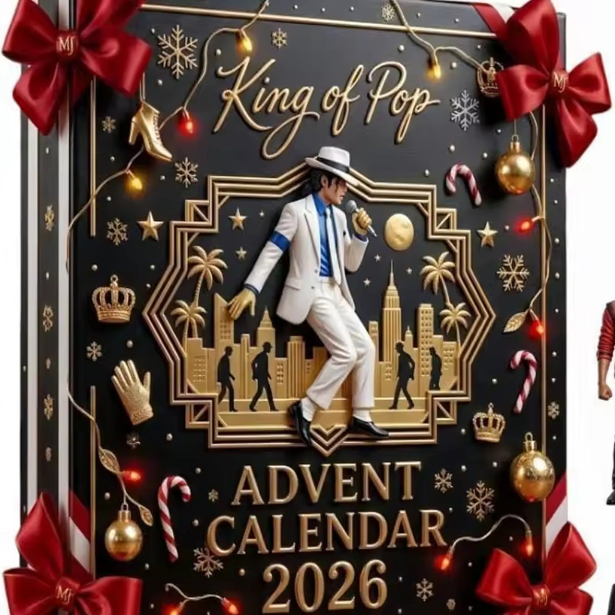Advent Calendar with 24 Pop Star Figures Featuring Iconic King of Pop