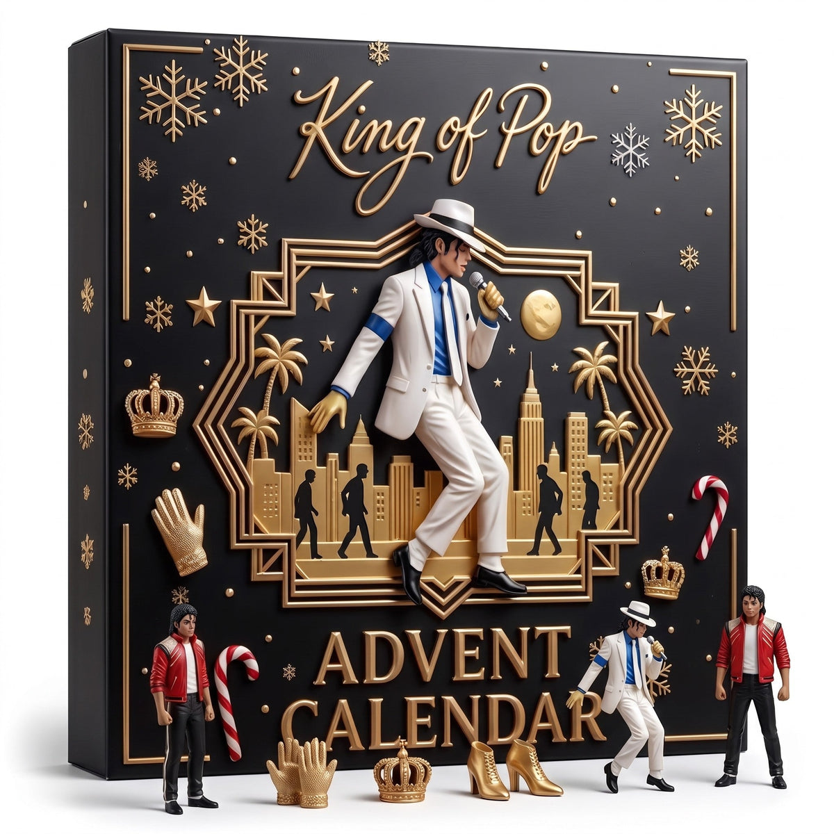 Advent Calendar with 24 Pop Star Figures Featuring Iconic King of Pop
