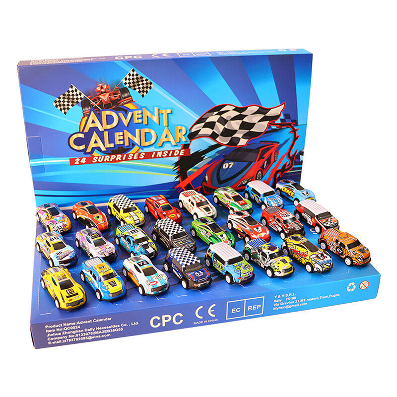 Advent Countdown Calendar | 24-Day Festive Countdown with Race Cars for Kids