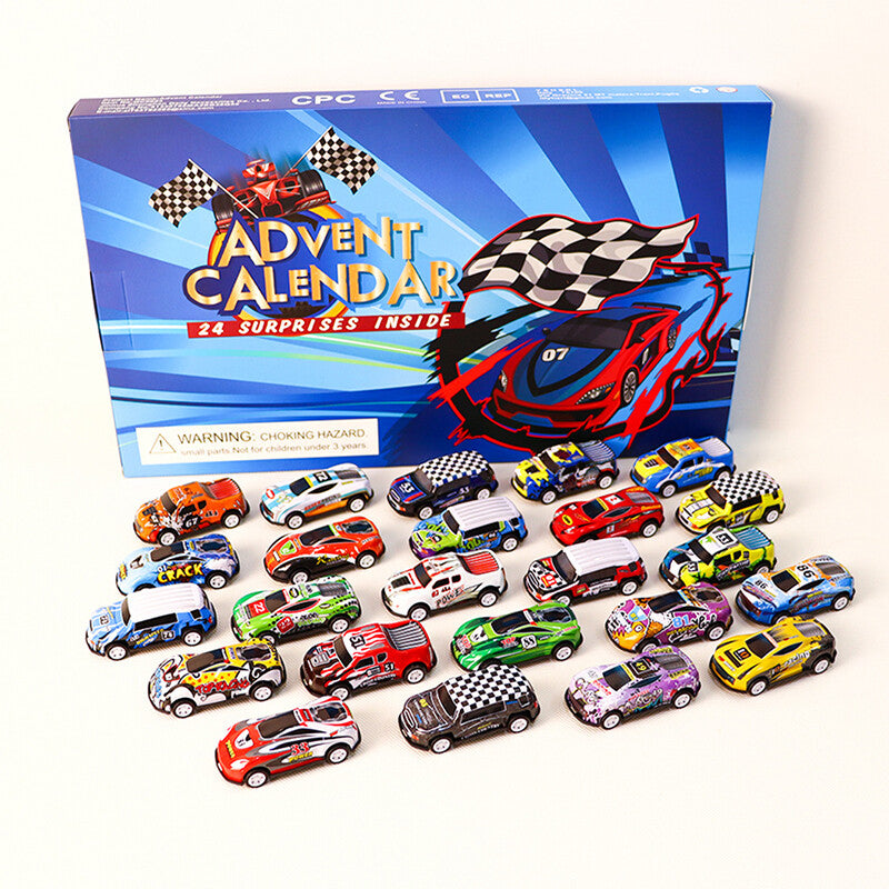 Advent Countdown Calendar | 24-Day Festive Countdown with Race Cars for Kids
