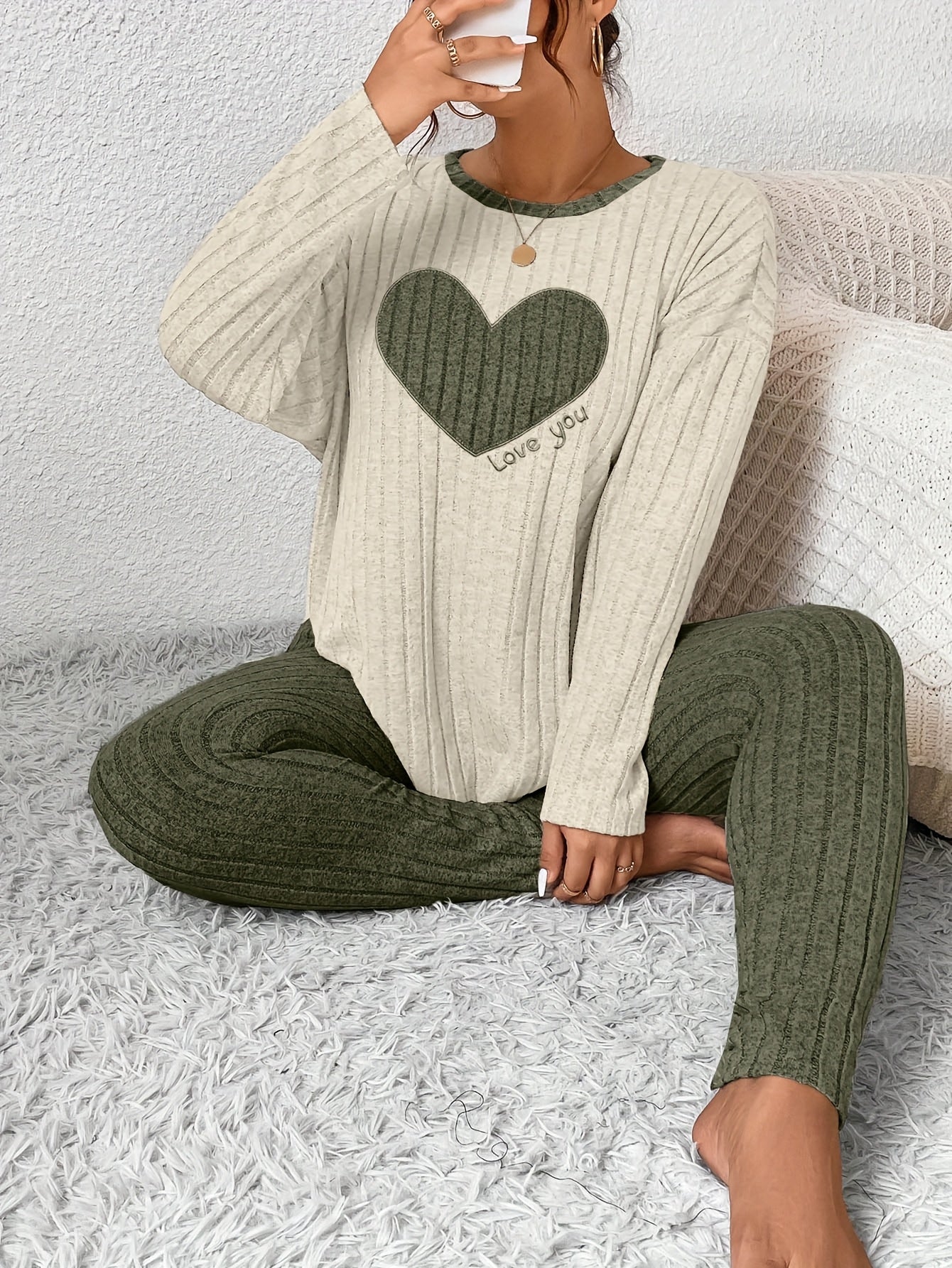 Image of Alana | Women's Long Sleeve Ribbed Two-Piece Set