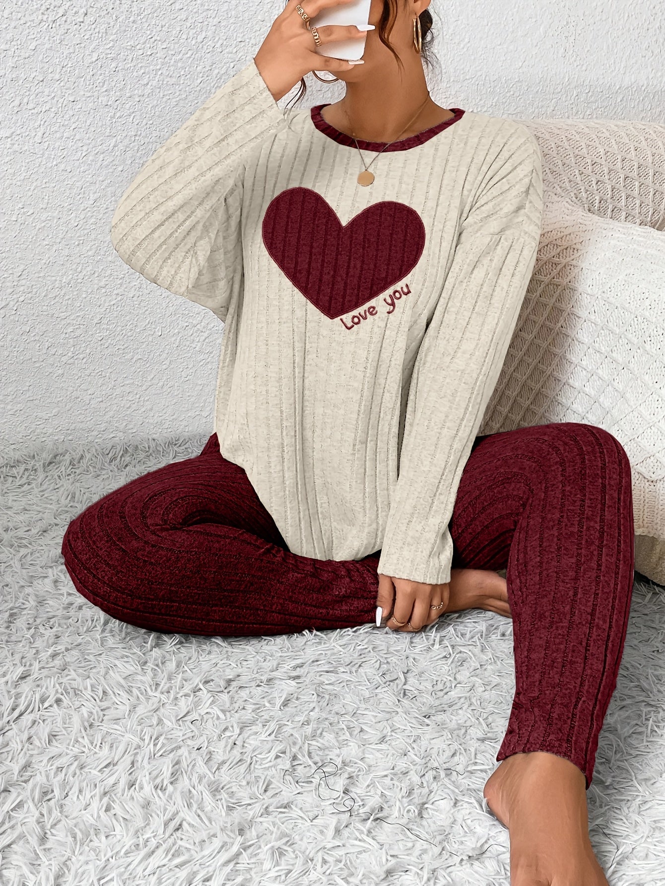 Image of Alana | Women's Long Sleeve Ribbed Two-Piece Set