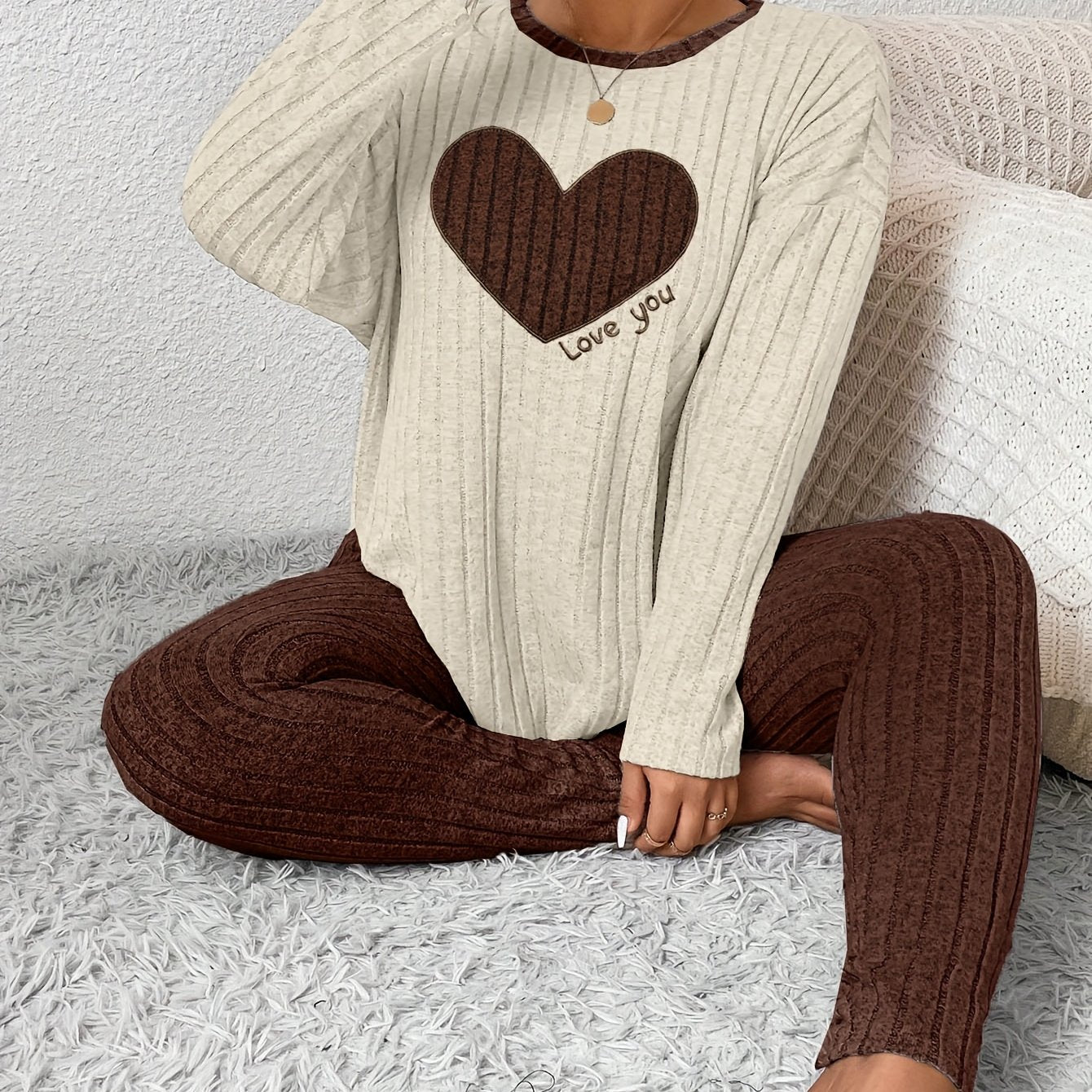 Image of Alana | Women's Long Sleeve Ribbed Two-Piece Set