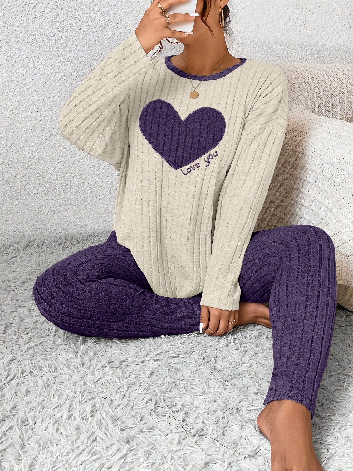 Image of Alana | Women's Long Sleeve Ribbed Two-Piece Set