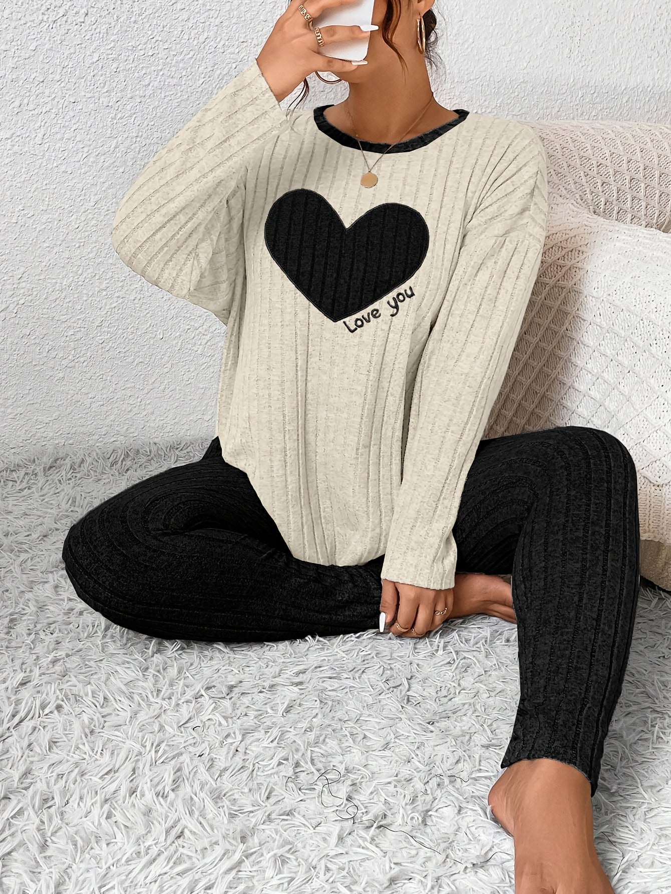 Image of Alana | Women's Long Sleeve Ribbed Two-Piece Set