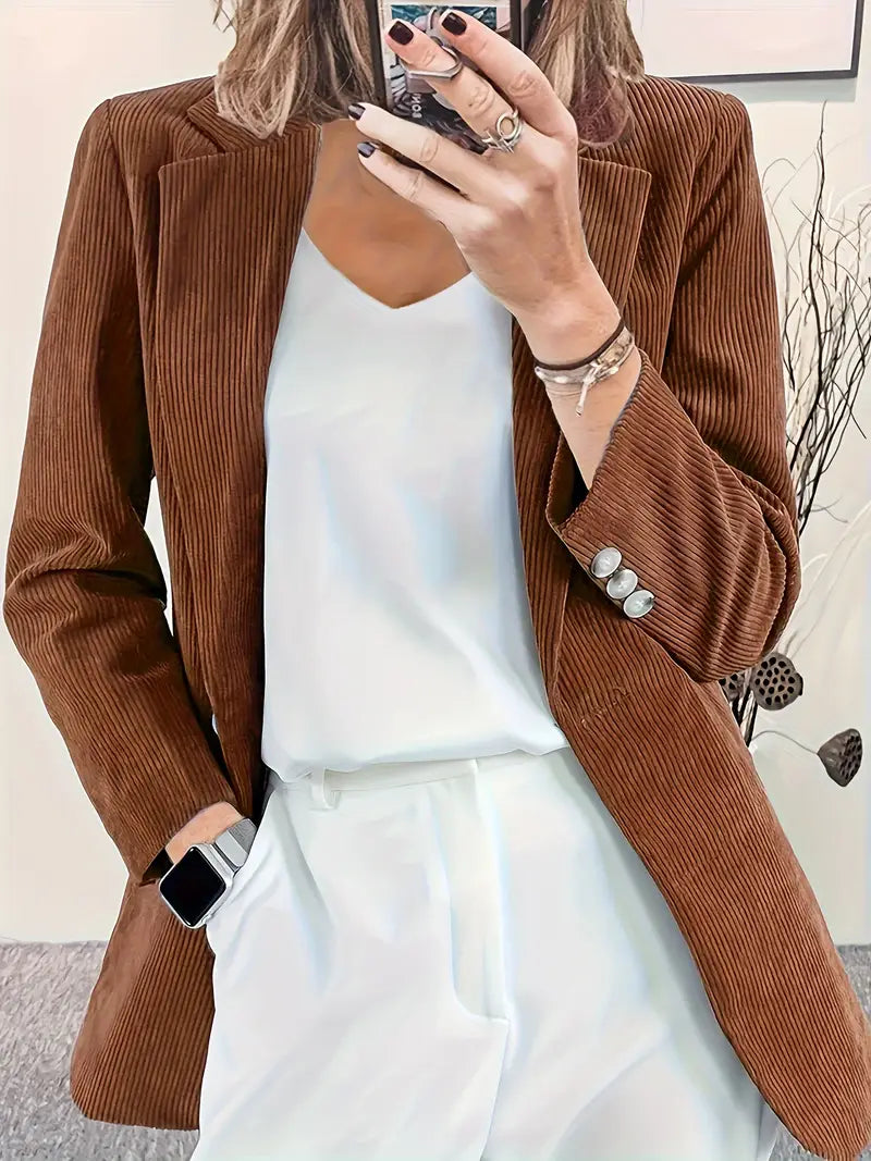 Image of Alison | Women's Single-Breasted Corduroy Blazer