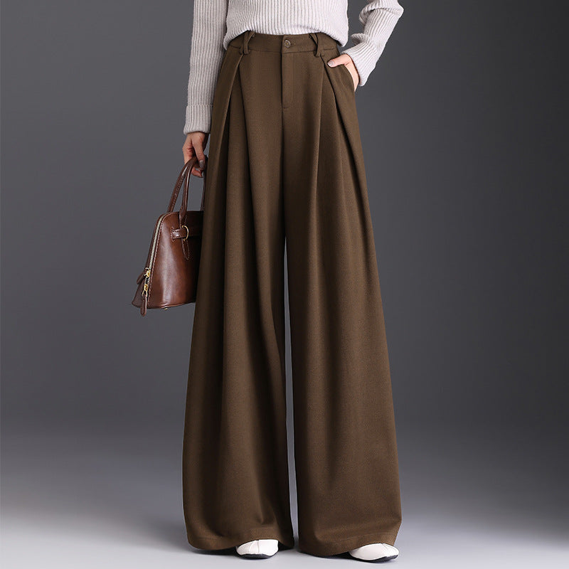 Image of Amber | Women's High-Waisted Pleated Wide Leg Pants