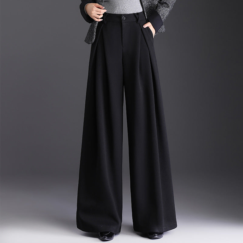 Image of Amber | Women's High-Waisted Pleated Wide Leg Pants