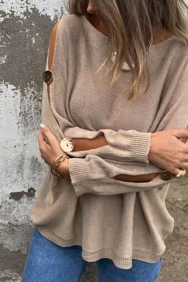 Image of Amy | Women's Oversized Cut Out Sleeve Sweater