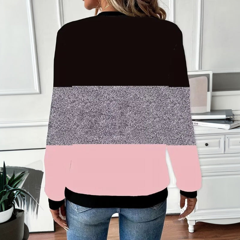 Image of Angela | Women's Long Sleeve Color Block Blouse
