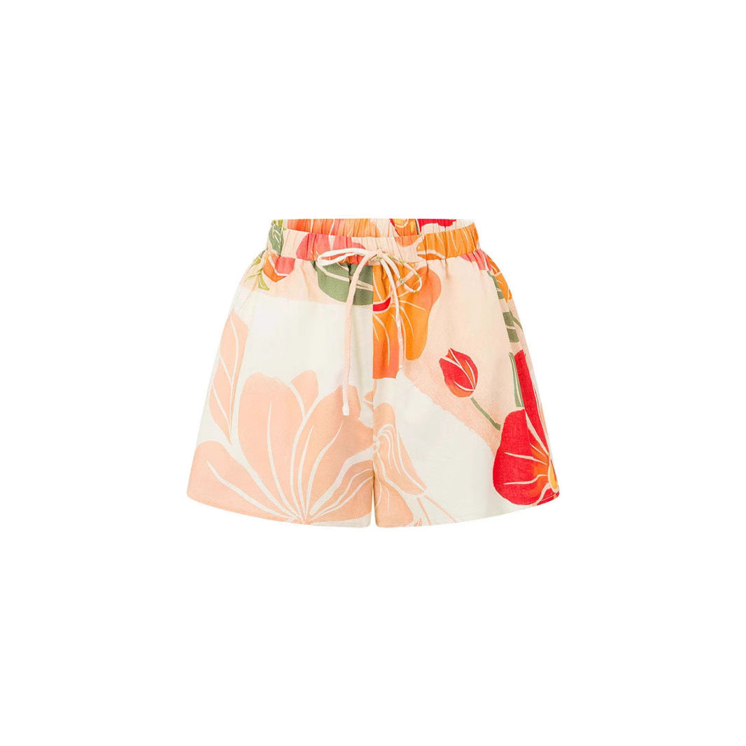 Image of April | Women's Spaghetti Strap Floral Print Top