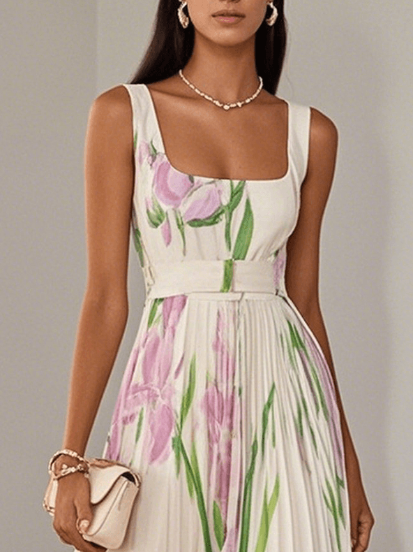 Image of Ariana | Women's Sleeveless Pleated Maxi Dress