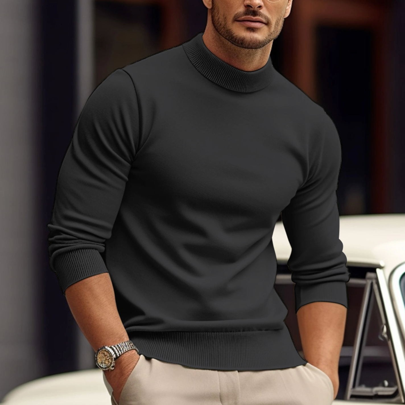 Image of Arlo | Men's Fitted Turtleneck Sweater