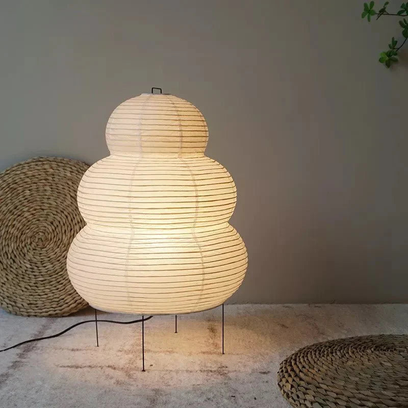 Artistic Wabi-Sabi Rice Paper Floor Lamp with Adjustable Stand