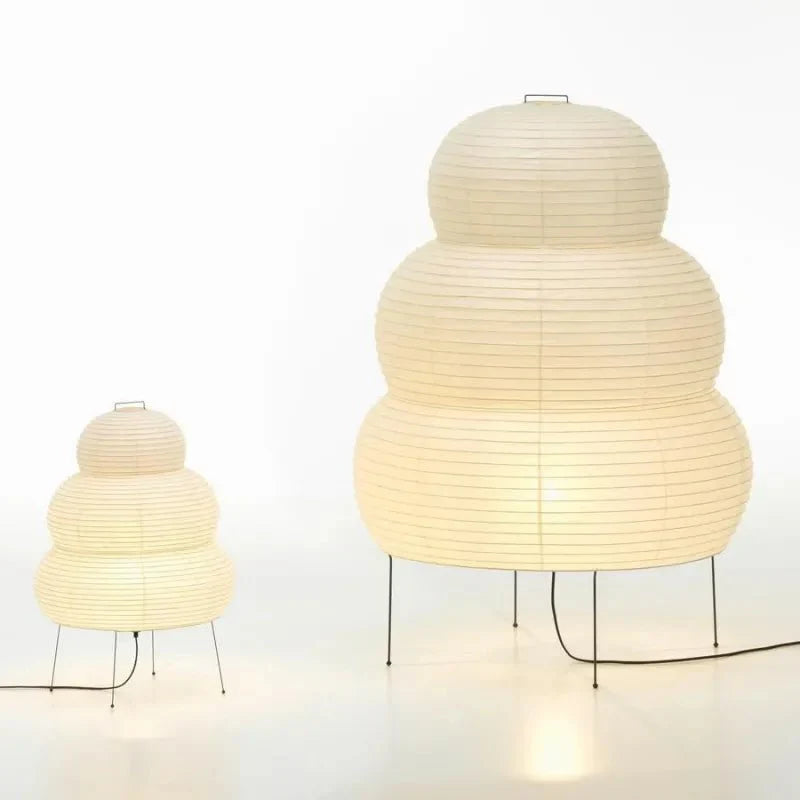 Artistic Wabi-Sabi Rice Paper Floor Lamp with Adjustable Stand