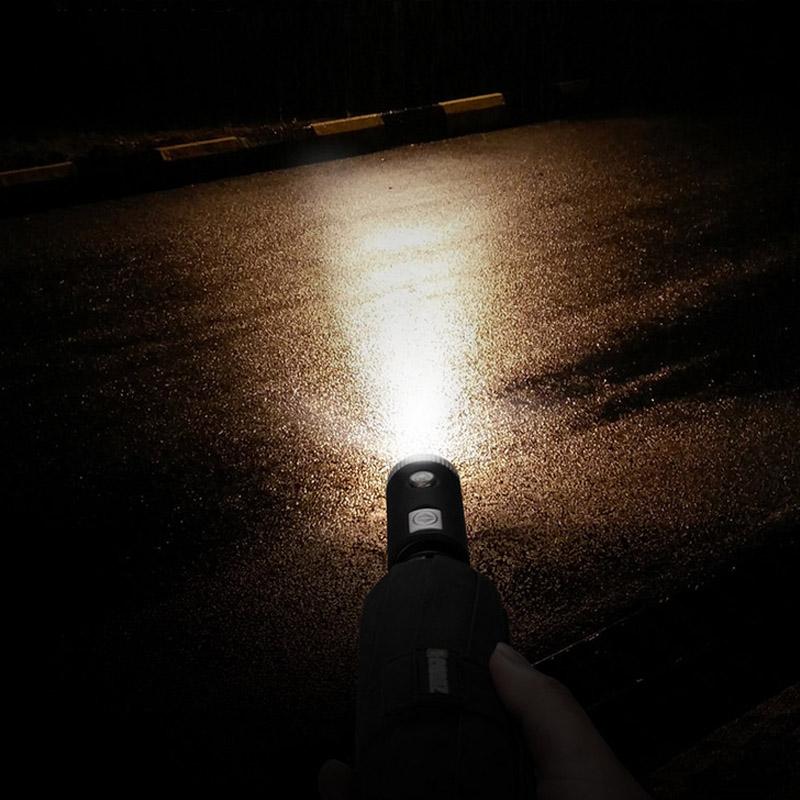 Automatic Folding Umbrella with LED Light and Reflective Stripe