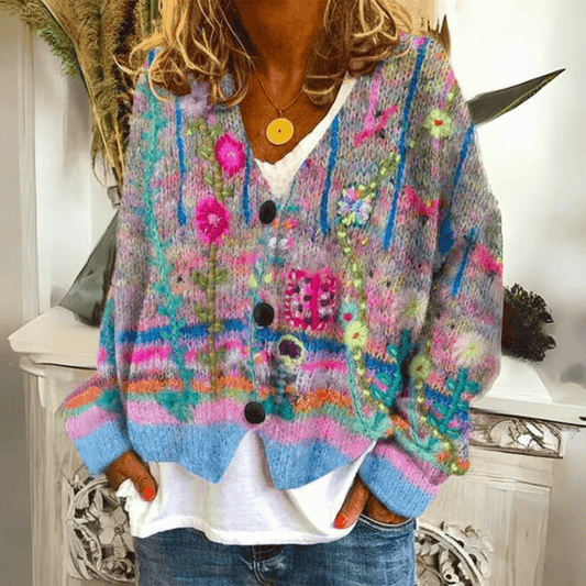 Image of Autumn | Women's Floral Button-Front Cardigan