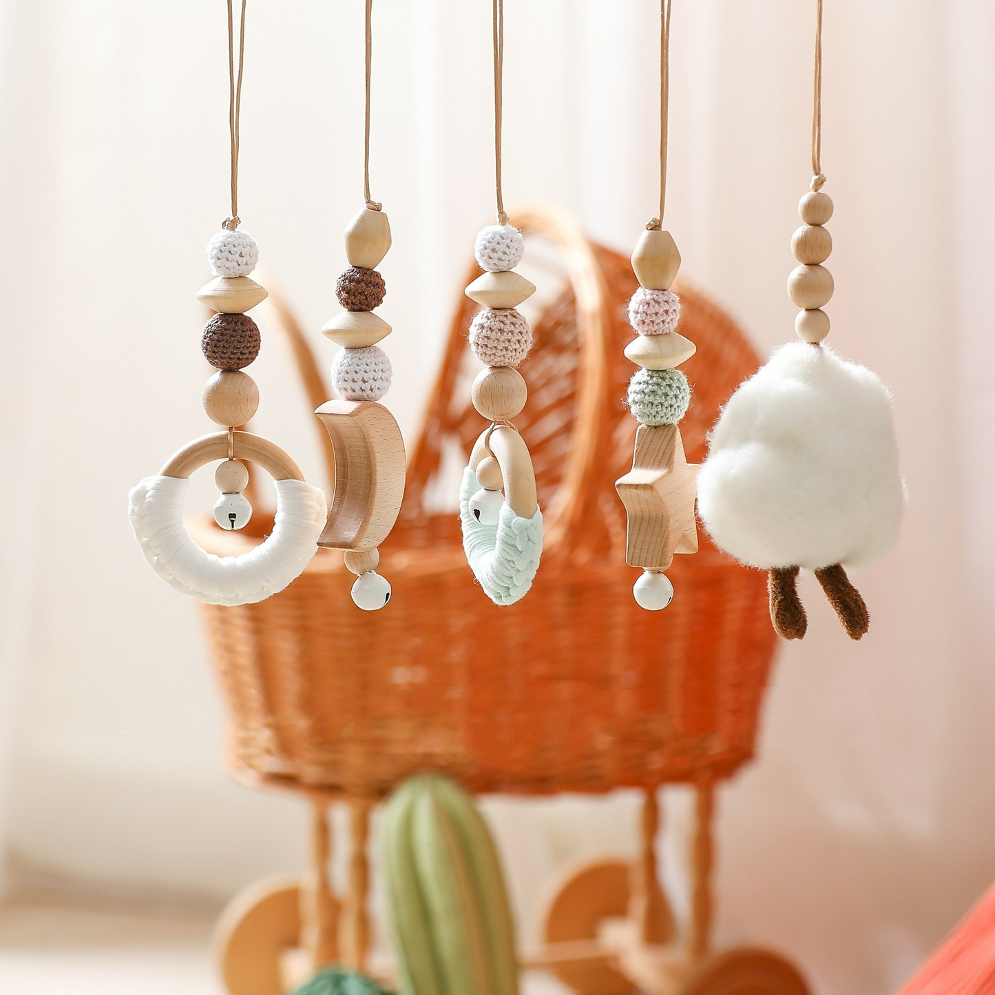 Baby Activity Arch in Wood with Hanging Toys
