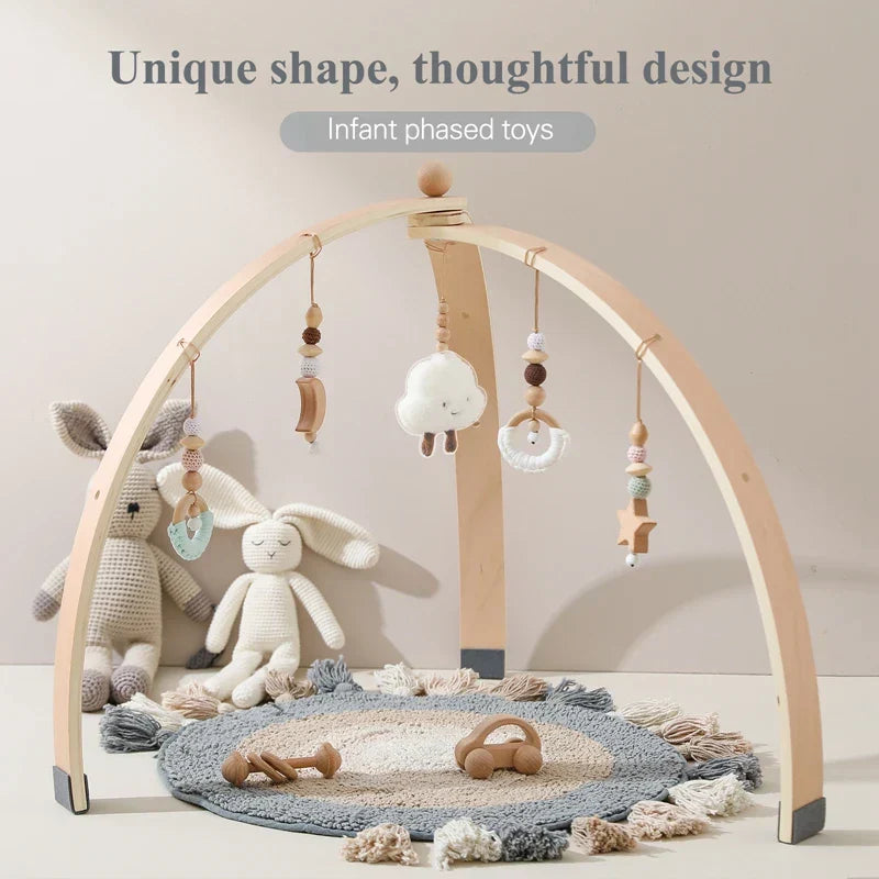 Baby Activity Arch in Wood with Hanging Toys