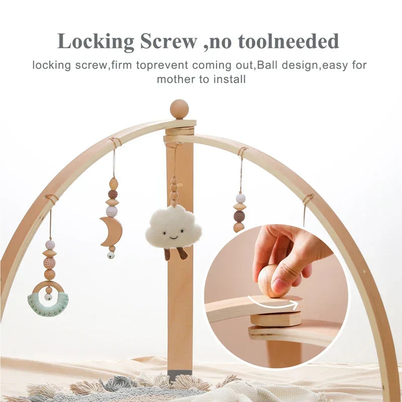 Baby Activity Arch in Wood with Hanging Toys