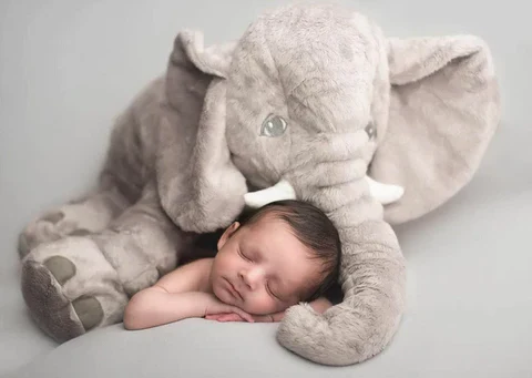 Baby's Soft Elephant Cuddle Buddy Plush Pillow