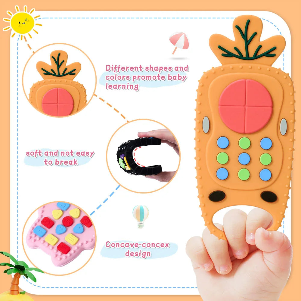 Baby Silicone Remote Control Teether for Soothing Gums
