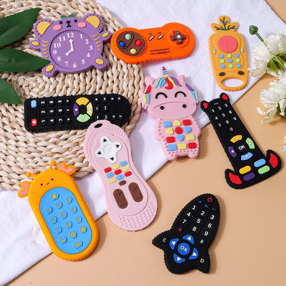 Baby Silicone Remote Control Teether for Soothing Gums
