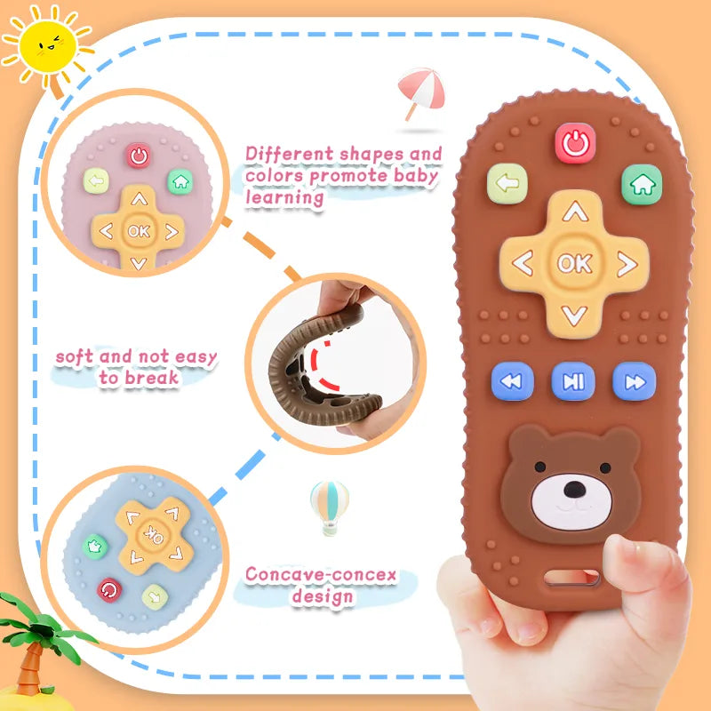 Baby Silicone Remote Control Teether for Soothing Gums