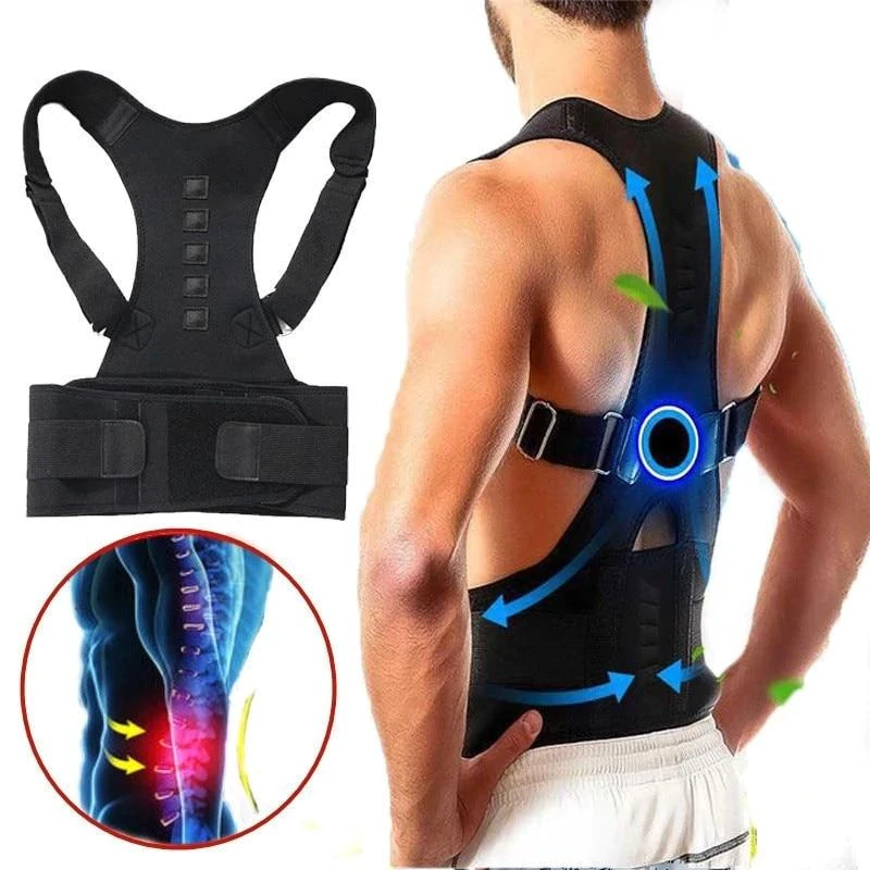 Back Support with Posture Correction and Magnetic Therapy