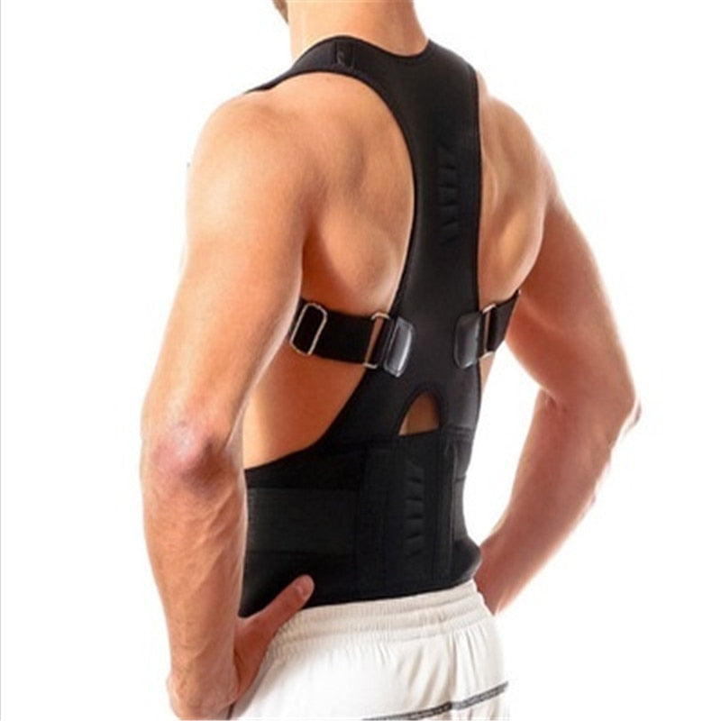 Back Support with Posture Correction and Magnetic Therapy