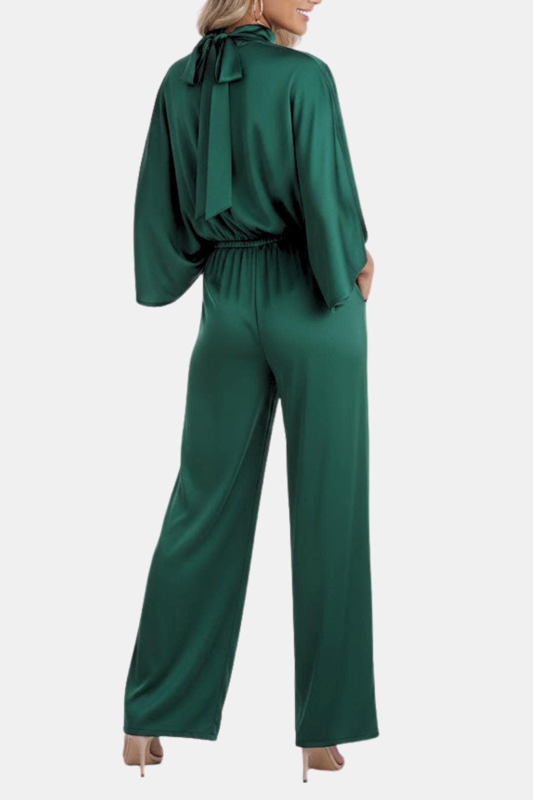 Image of Bailey | Women's Cape Sleeve High Neck Jumpsuit