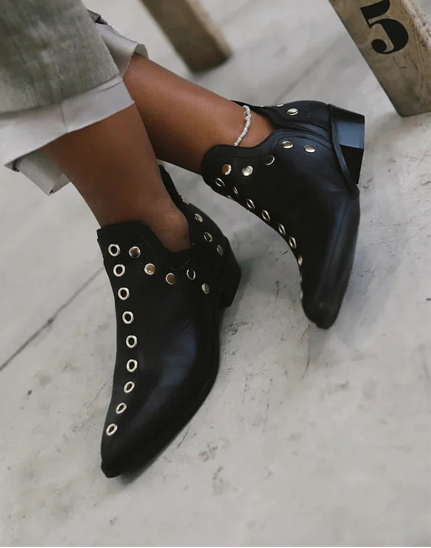 Image of Bailey | Women's Studded Pointed Ankle Boots
