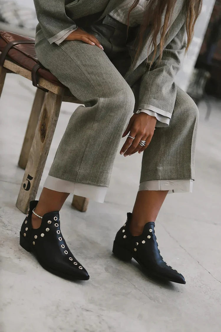 Image of Bailey | Women's Studded Pointed Ankle Boots