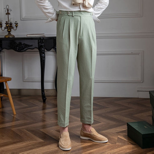 Image of Barney | Men's Pleated Cuffed Dress Pants