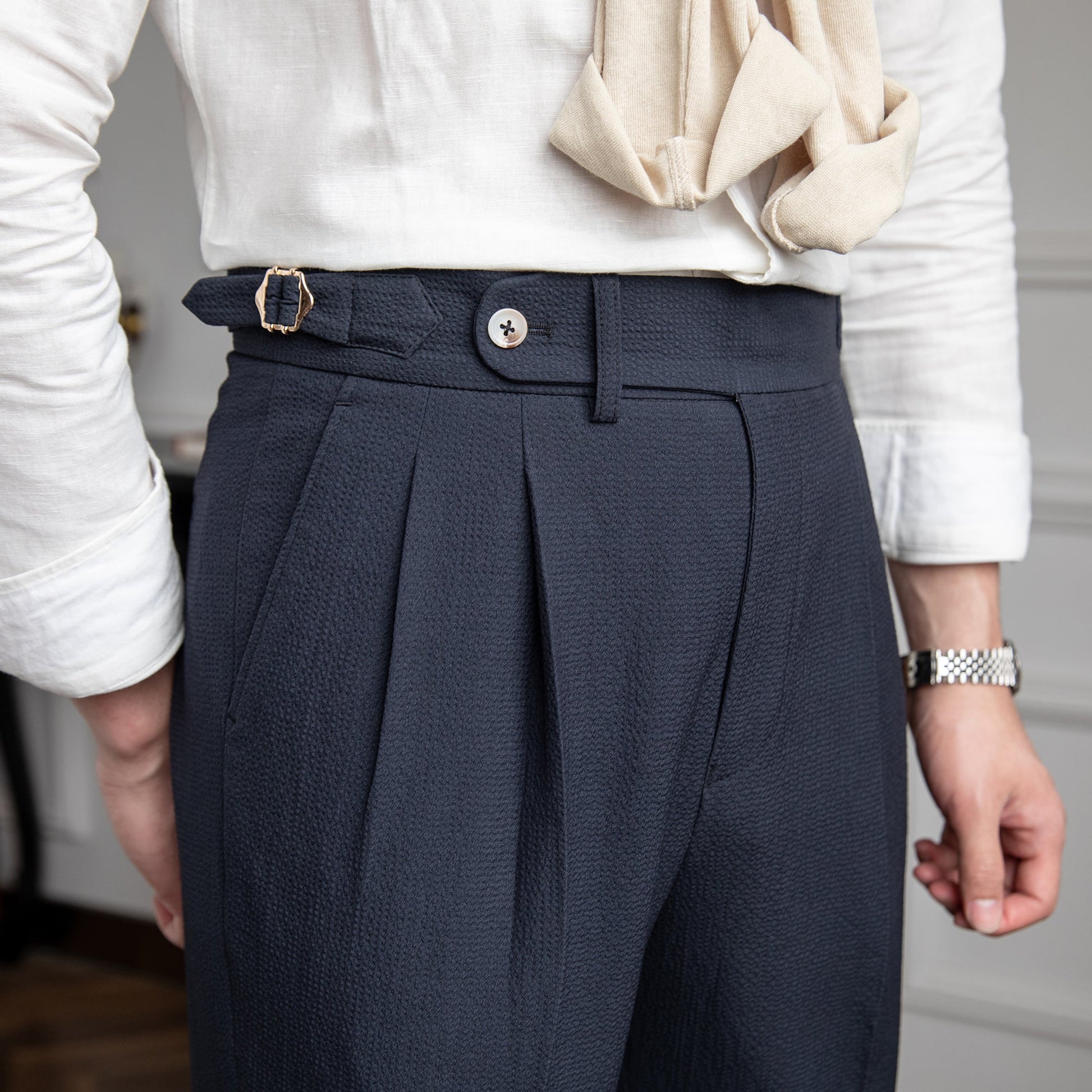 Image of Barney | Men's Pleated Cuffed Dress Pants