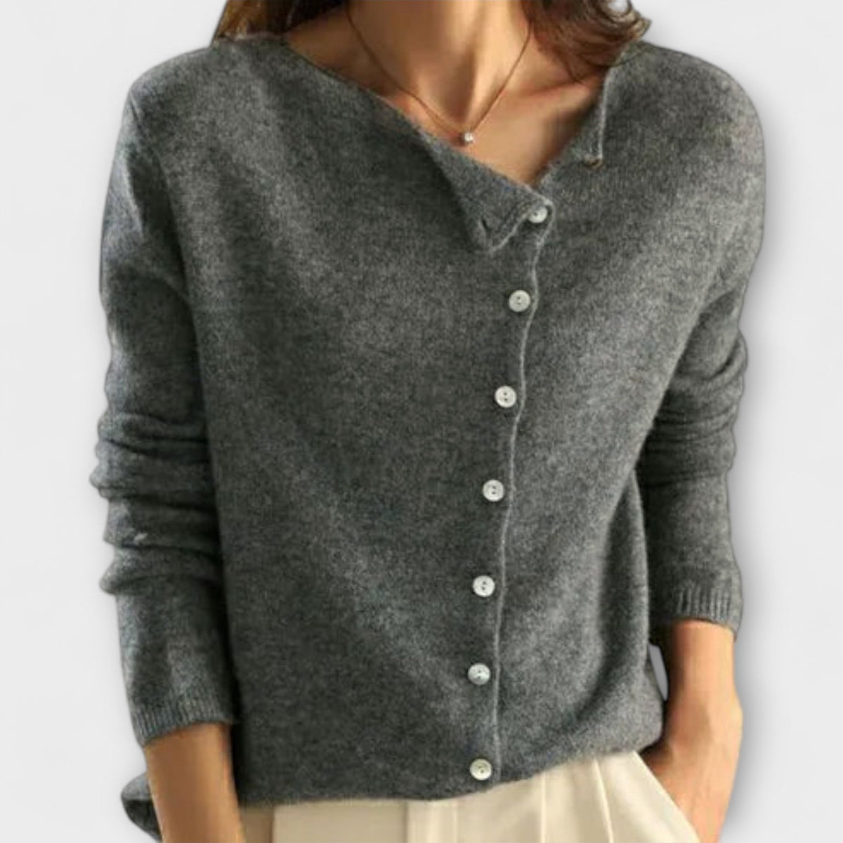 Basic Long-Sleeve Button-Down Cardigan