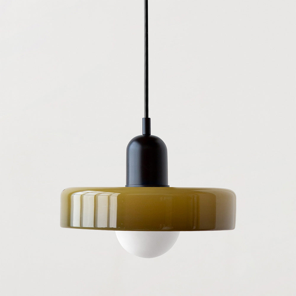 Bauhaus Hanging Lamp Made of Colored Glass – Modern Lamp for Living Room and Chandelier with Adjustable Length