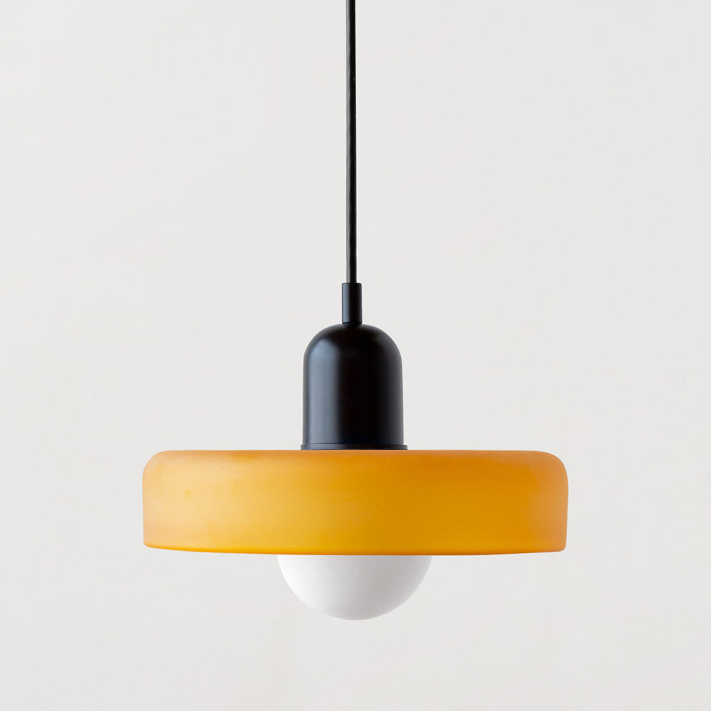 Bauhaus Hanging Lamp Made of Colored Glass – Modern Lamp for Living Room and Chandelier with Adjustable Length