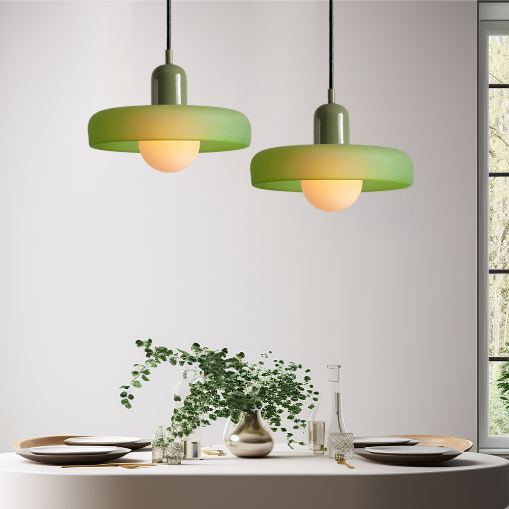 Bauhaus Hanging Lamp Made of Colored Glass – Modern Lamp for Living Room and Chandelier with Adjustable Length