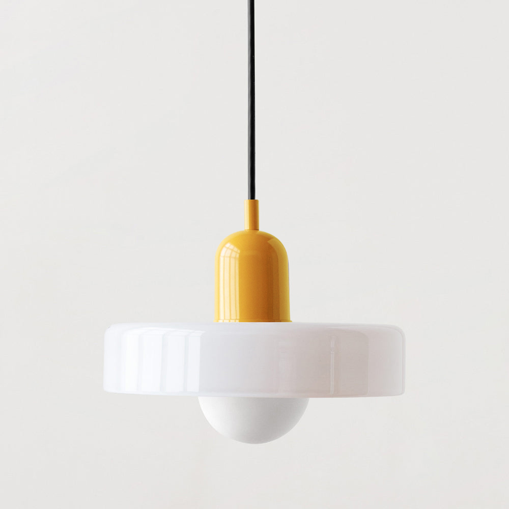 Bauhaus Hanging Lamp Made of Colored Glass – Modern Lamp for Living Room and Chandelier with Adjustable Length