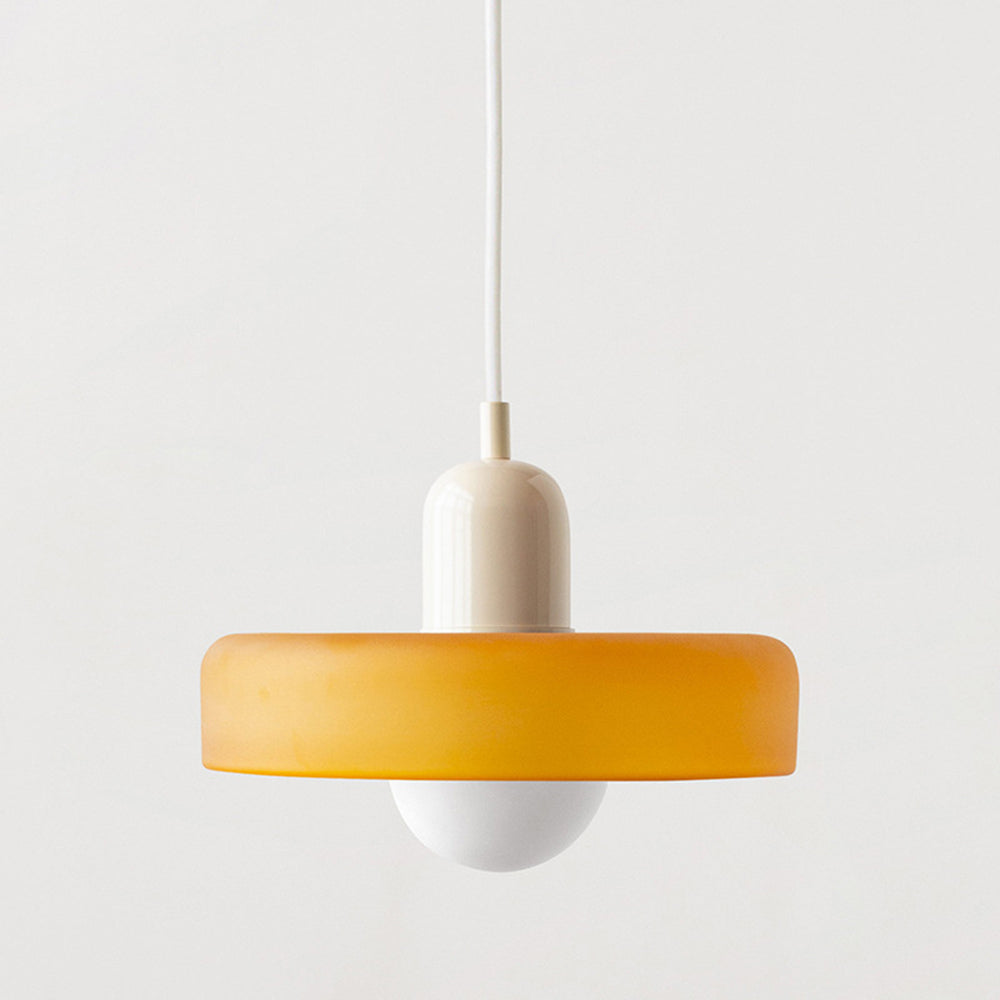 Bauhaus Hanging Lamp Made of Colored Glass – Modern Lamp for Living Room and Chandelier with Adjustable Length