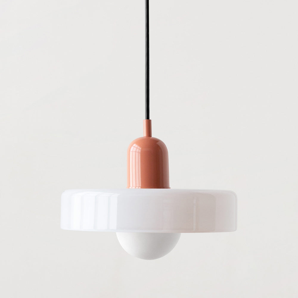 Bauhaus Hanging Lamp Made of Colored Glass – Modern Lamp for Living Room and Chandelier with Adjustable Length
