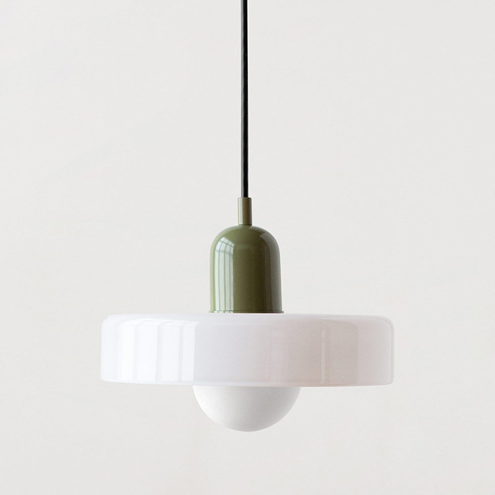 Bauhaus Hanging Lamp Made of Colored Glass – Modern Lamp for Living Room and Chandelier with Adjustable Length